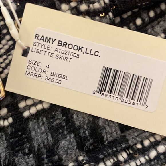 NWT Ramy Brook Chic Black and White Patterned Skirt, US4 - Picture 13 of 16